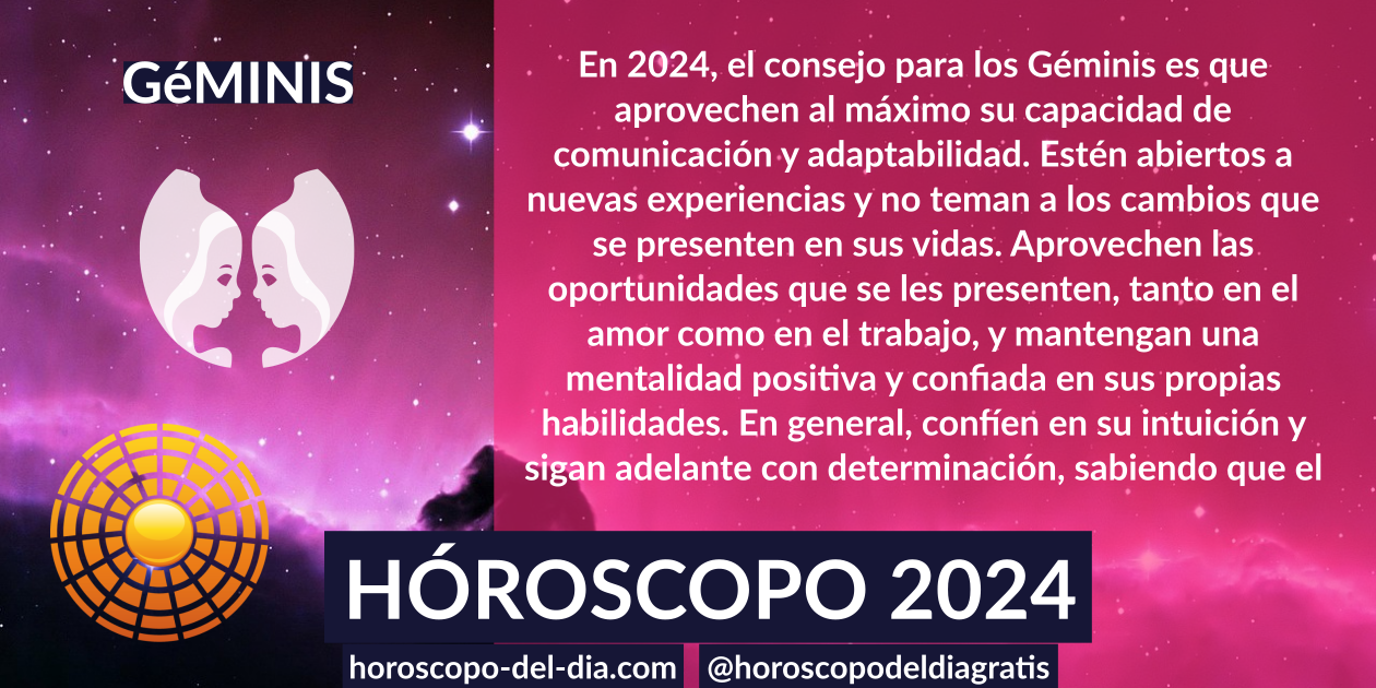 Géminis Horóscopo 2024 Horoscopo del dia