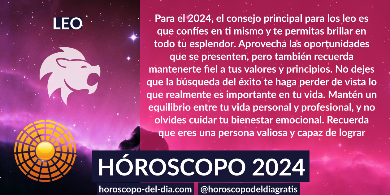 Leo Horóscopo 2024 Horoscopo del dia