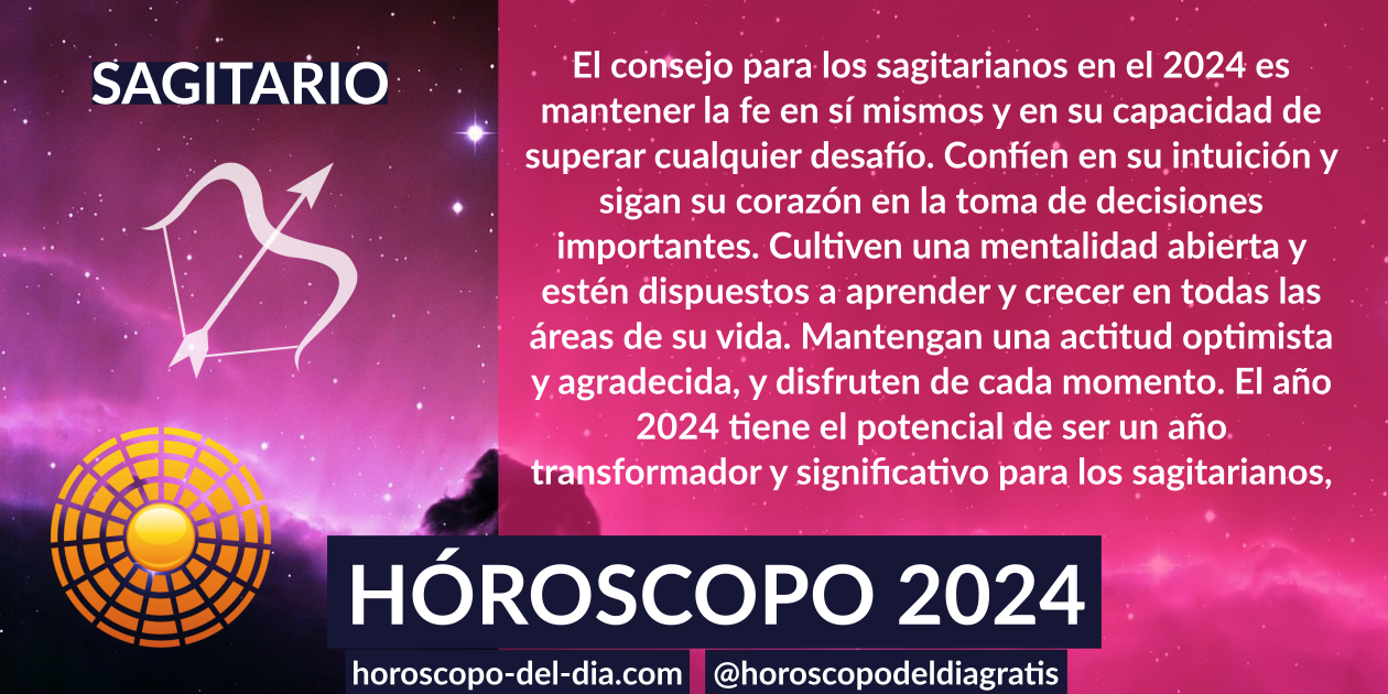 Sagitario Horóscopo 2024 Horoscopo del dia